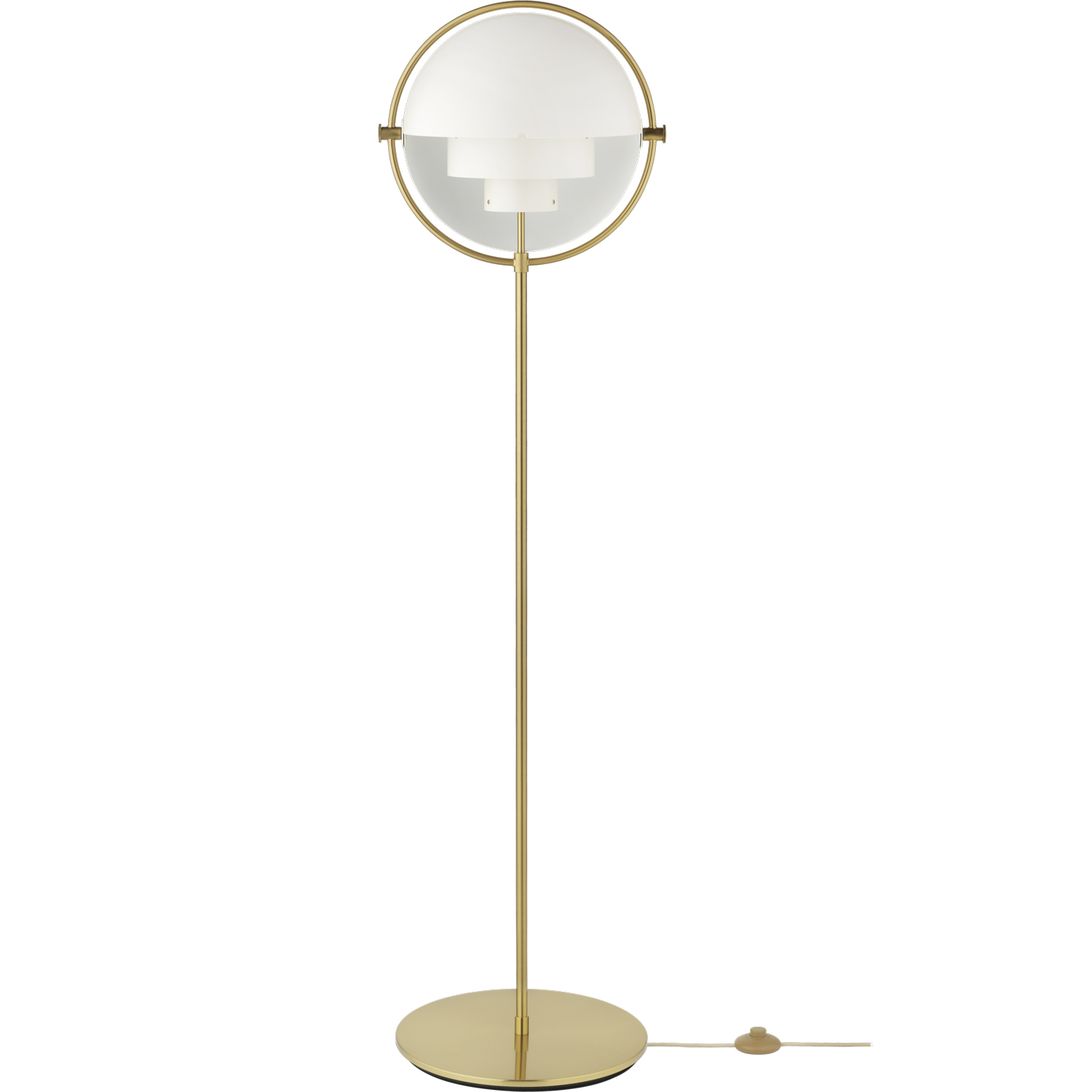 Gubi Multi-lite Golvlampa Brass / - Golvlampor Stål Vit